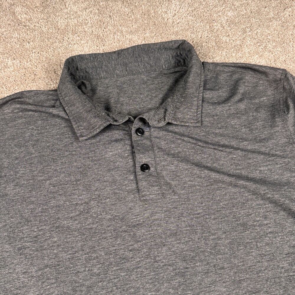 Lululemon Evolution Polo Shirt Mens Large Gray Heathered Performance Stretch